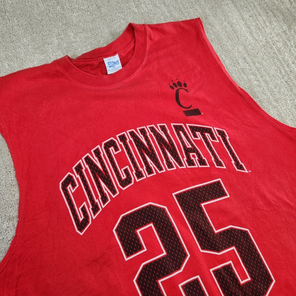 Vintage 90s‎ Cincinnati Bearcats Shirt Men XXL Salem Sports Sleeveless USA Red